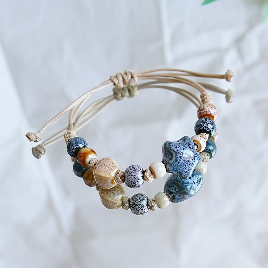 Jingdezhen ceramic woven bracelet for women, new Chinese-style artistic best friend, forest-themed ancient style bracelet gift wholesale pic 9