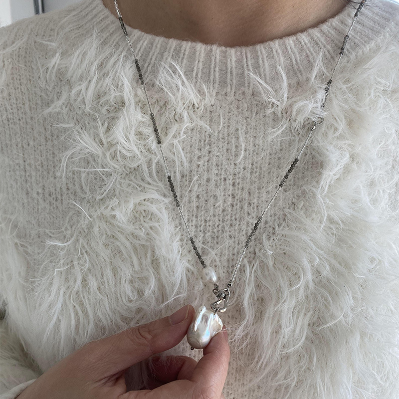 2025新款天然水晶巴洛克珍珠复古高级串珠长项链毛衣链极简秋冬详情11