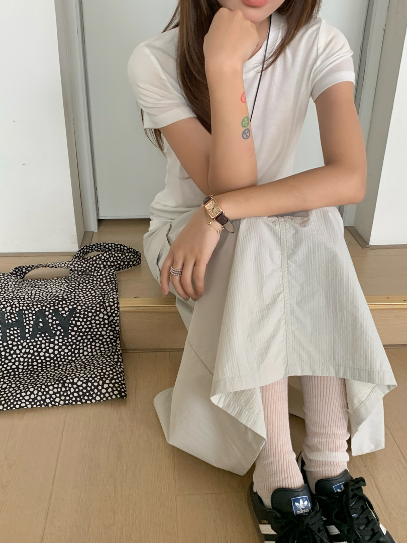 GAGD Tencel wool shoulder short-sleeved T-shirt for women, Millennium, sweet and cool, waist-tightening sport short-sleeved T-shirt top for spring pic 25