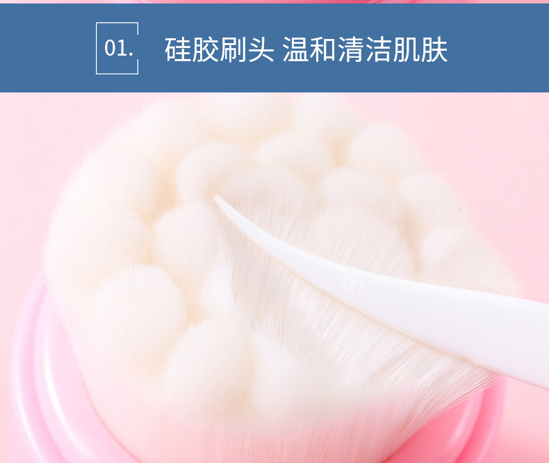 Double-sided facial brush and hair band set, blackhead cleansing brush, coral fleece bow hair band pic 10