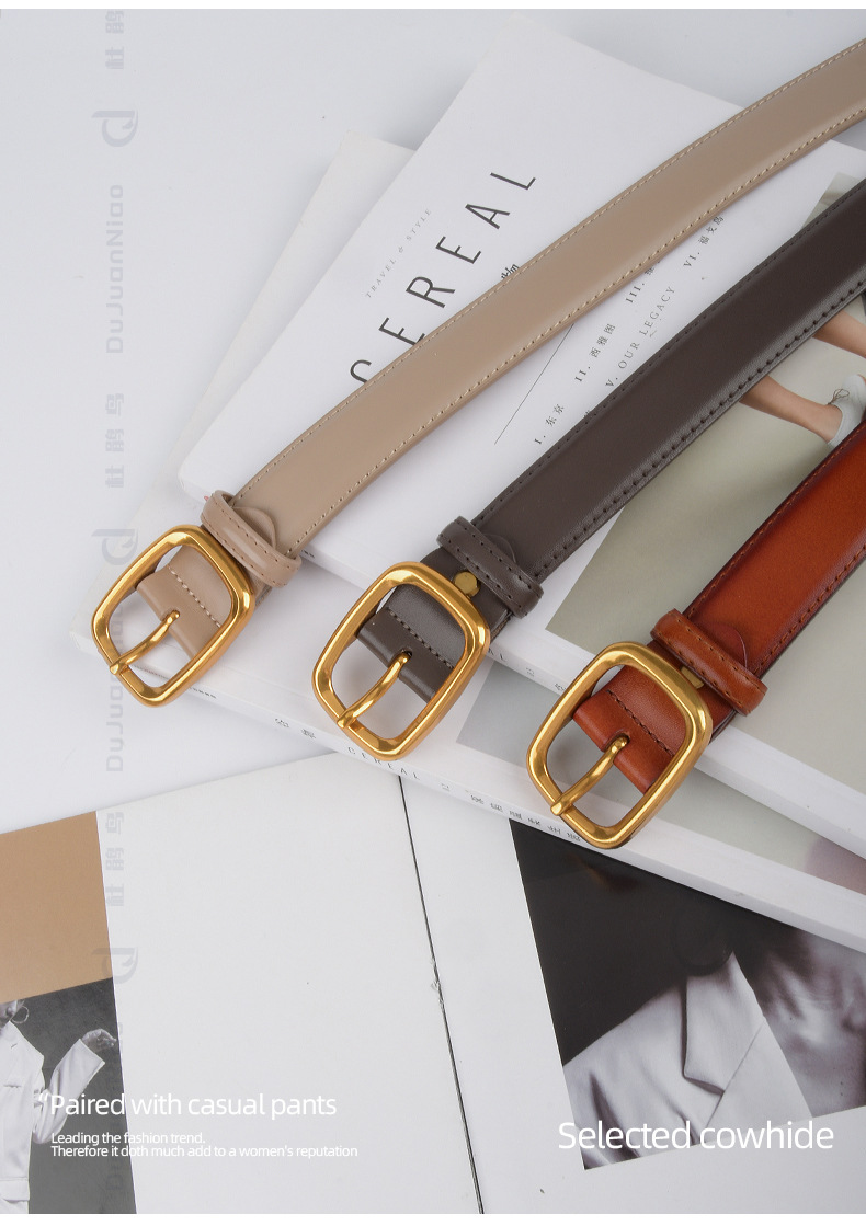 女士古风牛皮腰带女休闲复古真皮带女百搭高级女跨境专供牛仔裤带详情18