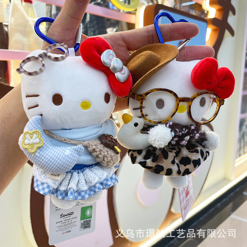 【 Genuine 】 New original hellokitty small pendant plush doll kt figurine secondary creation bag pendant pic 3