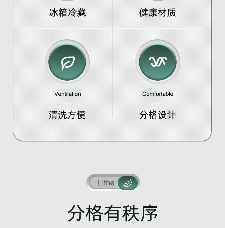 双层透明厨房葱姜蒜杂粮冰箱保鲜储物盒户外便携高颜值零食水果盒详情4