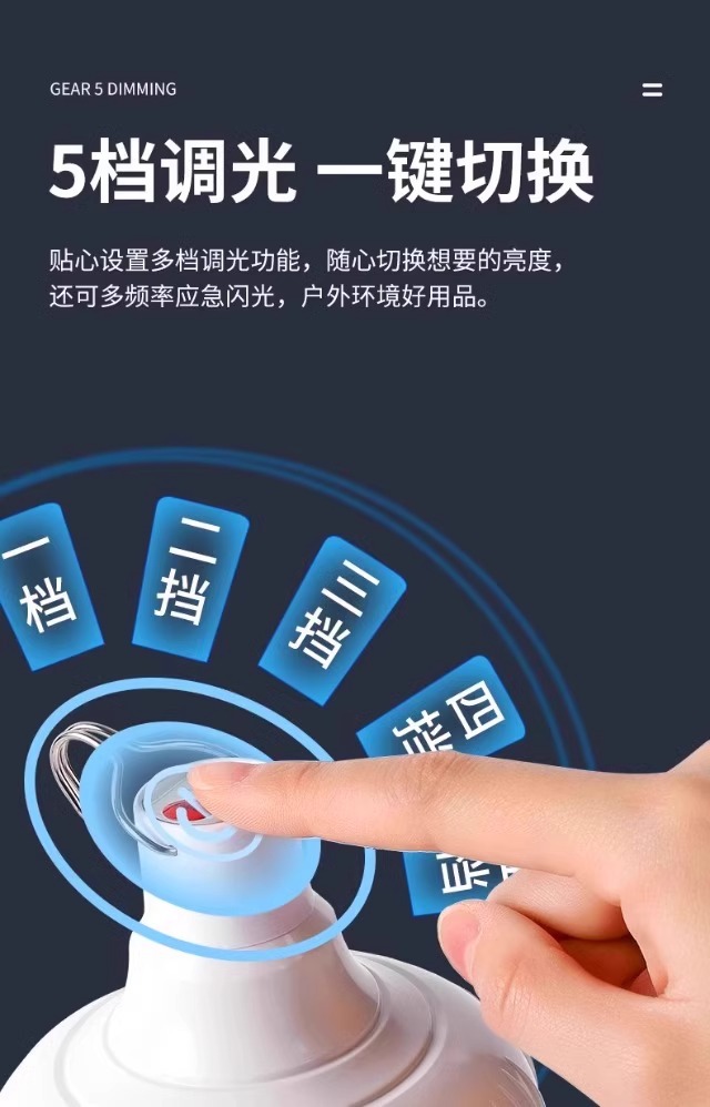 USB充电灯泡停电应急照明灯家用式移动超亮户外LED夜市摆摊地摊灯详情4