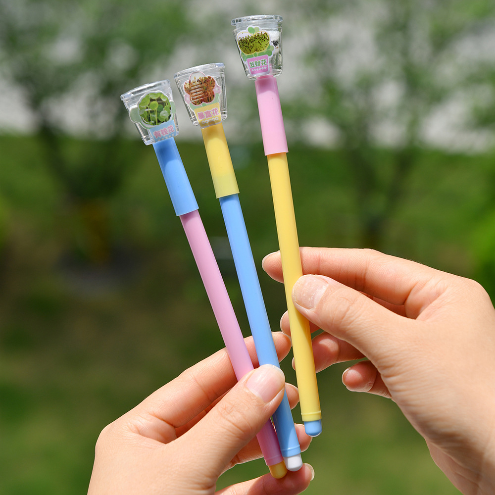 晨兮创意DIY迷你盆栽种草笔 全针管黑色中性笔 有钱花暴富花款 长草笔带给你无尽创意乐趣详情11