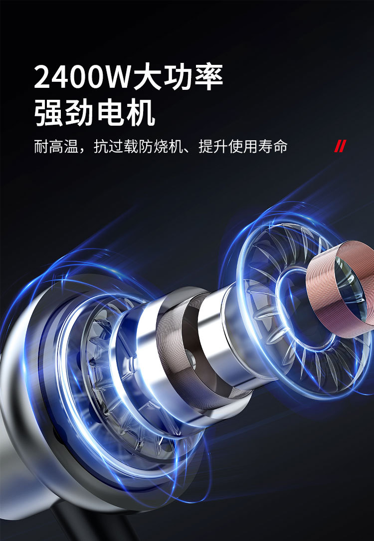 JUMLEE Angle grinder is a plug-in handheld high-power 2400W Angle grinder for grinding, cutting, rust removal and polishing pic 5