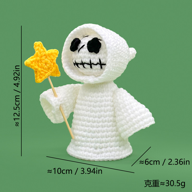 Wholesale and customization of white ghost-shaped crocheted dolls, plush toys and trendy toys pic 7