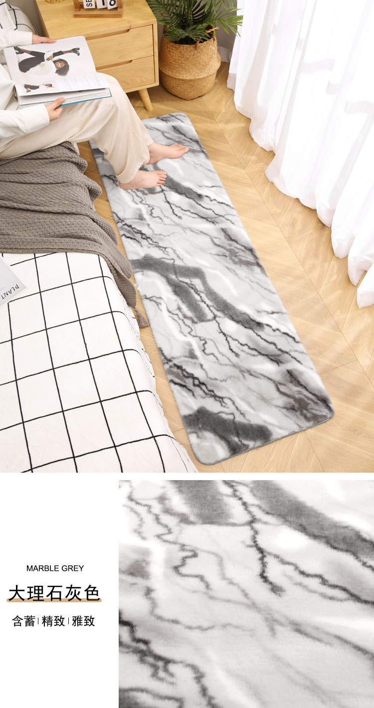 仿兔毛印花床边垫轻奢书房地毯客厅耐脏柔软地垫卧室脚垫家用垫子跨境出口防滑垫水晶绒地垫家用厨房浴室吸水防滑地垫防滑详情20