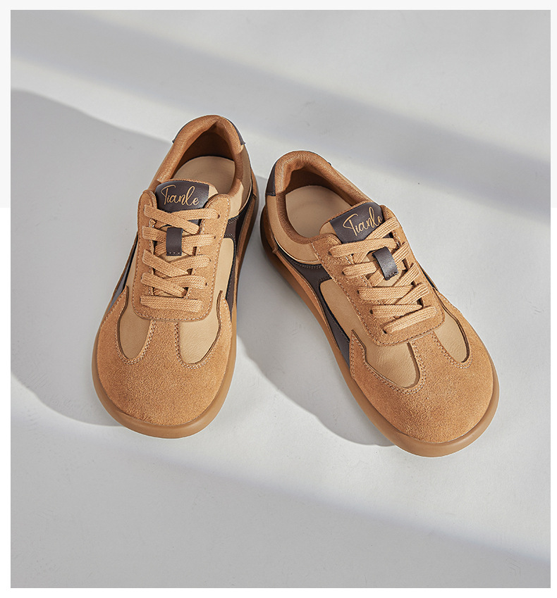 真皮复古小白鞋女2025秋季新款平底歪头运动鞋休闲女鞋百搭鞋子女详情34
