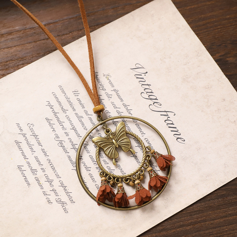 Bohemian ethnic style long necklace, retro exotic style Suzhou sweater chain, niche new Chinese-style accessory for women pic 6