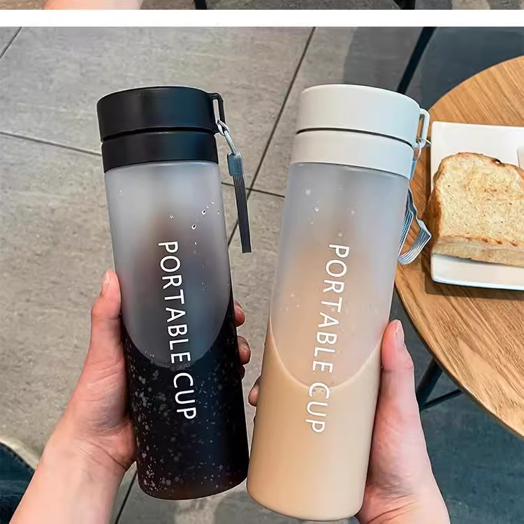 Summer new high appearance level water cup for male students, simple Korean version portable cup, large capacity, anti-drop plastic cup pic 4