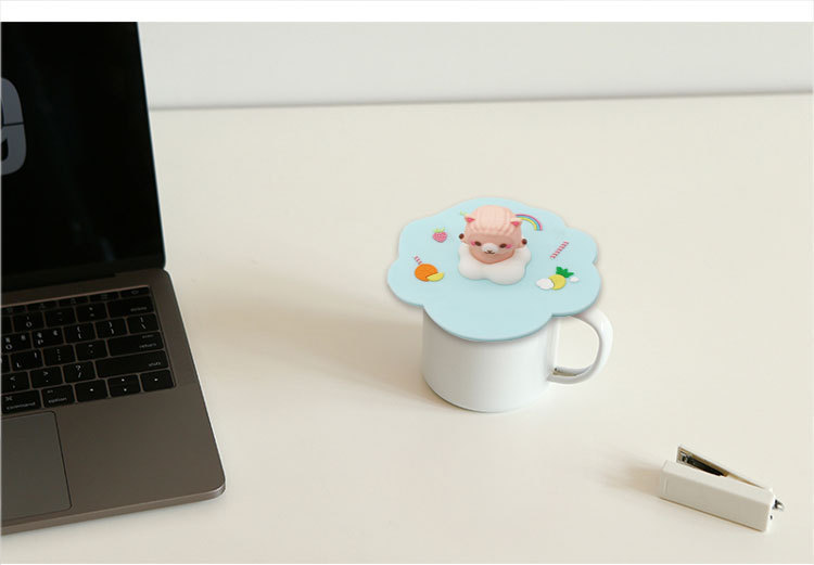 Customizable silicone cartoon creative three-dimensional figurine cup lid, dust-proof and leak-proof, cute round universal mug and tea cup pic 12