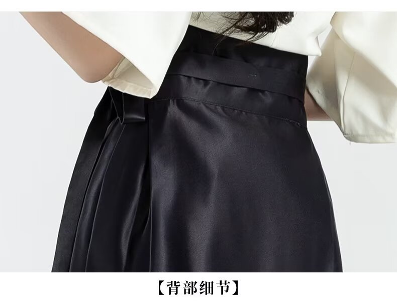 New Chinese-style horse face dress for women in spring 2024, one-piece long dress, A-line hip-covering pleated half-length dress, Chinese trend pic 12