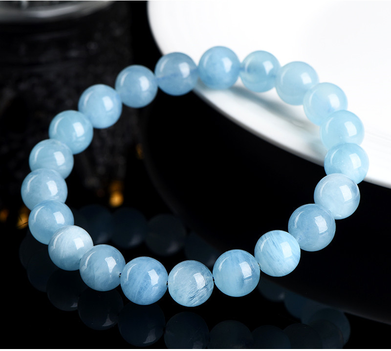 Jiuya Crystal Natural aquamarine loose beads, round beads, DIY handcrafted jewelry, semi-finished beaded wholesale pic 23