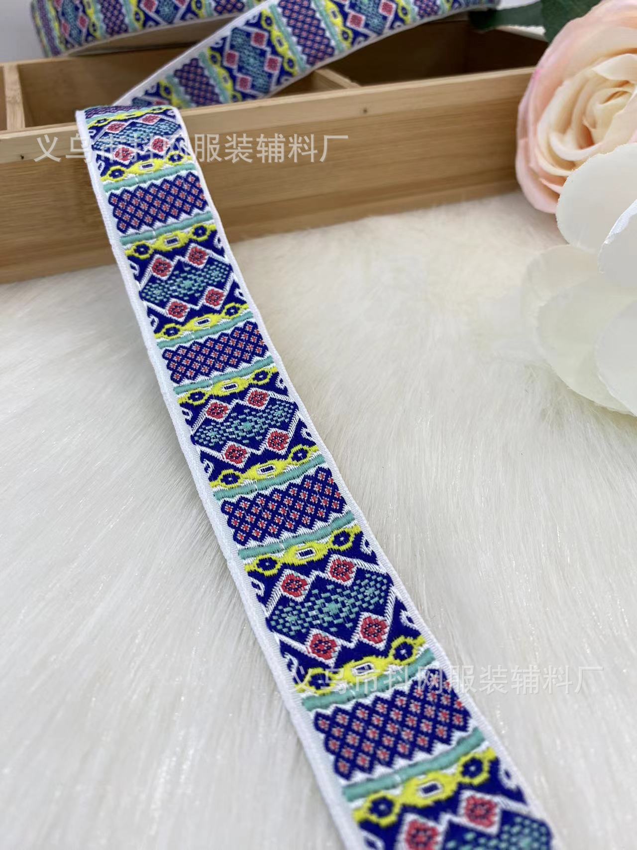 2.8- 3.2cm High-quality Hanfu webbing, retro ethnic style jacquard webbing, bow hair accessories, headwear accessories pic 8