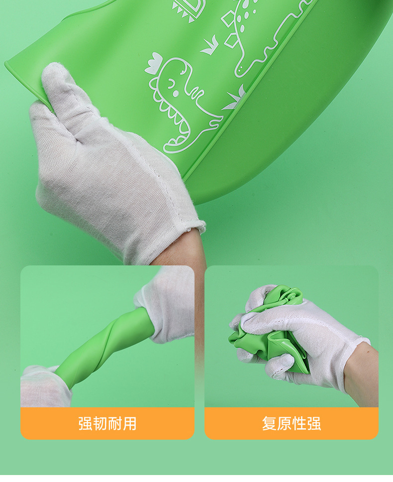 婴童 新款婴儿硅胶围兜 卡通口水兜 宝宝饭兜防水围兜免洗批发详情7