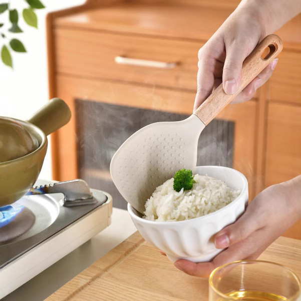 木柄硅胶饭勺G4673新款饭更耐高温食品级硅胶展示盒包装01267详情7
