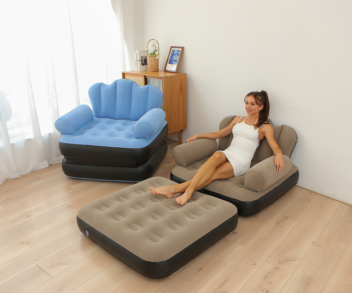 New folding dual-purpose inflatable sofa bed, thickened PVC lazy five-in-one sofa mattress, cross-border wholesale in stock pic 22
