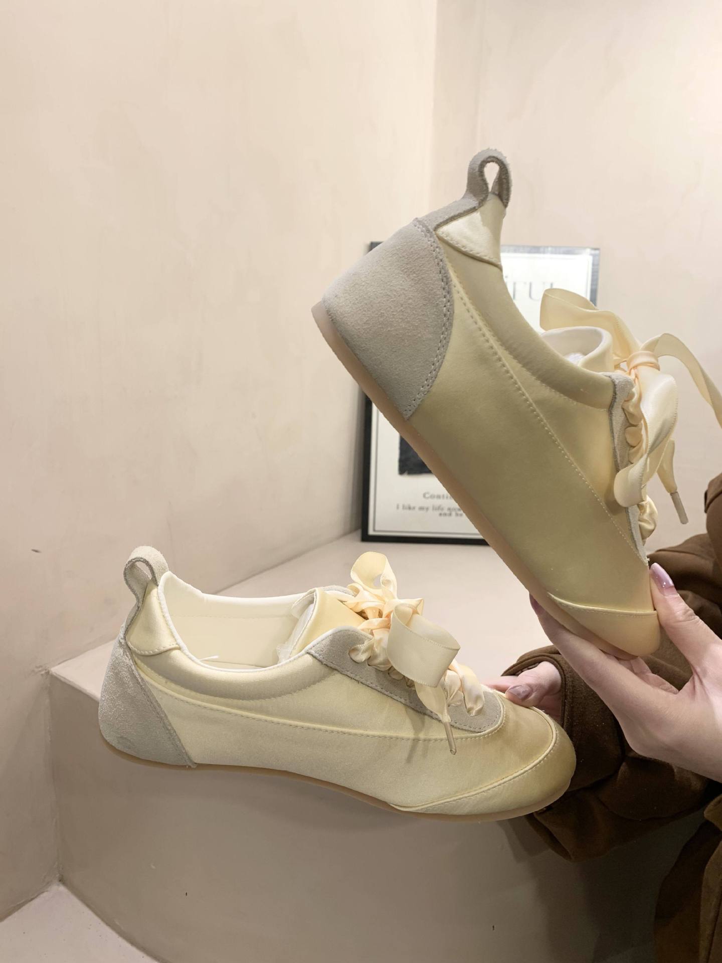 Ballet Satin German Training Shoes for Women 2026 Spring and Autumn New Style, niche design flat fashion casual shoes, pink shoes pic 20