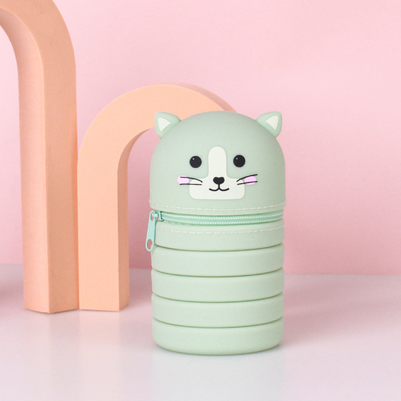 学生笔袋文具硅胶笔袋卡通可伸缩笔筒文具学习用品厂家批发可定详情28