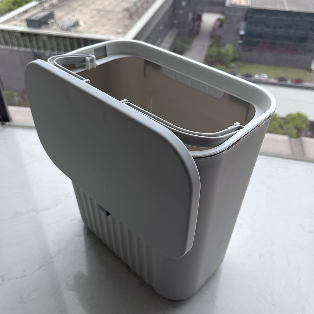Kitchen trash can, wall-mounted household cabinet door, wall-mounted kitchen waste bin, suspended bathroom toilet pic 16