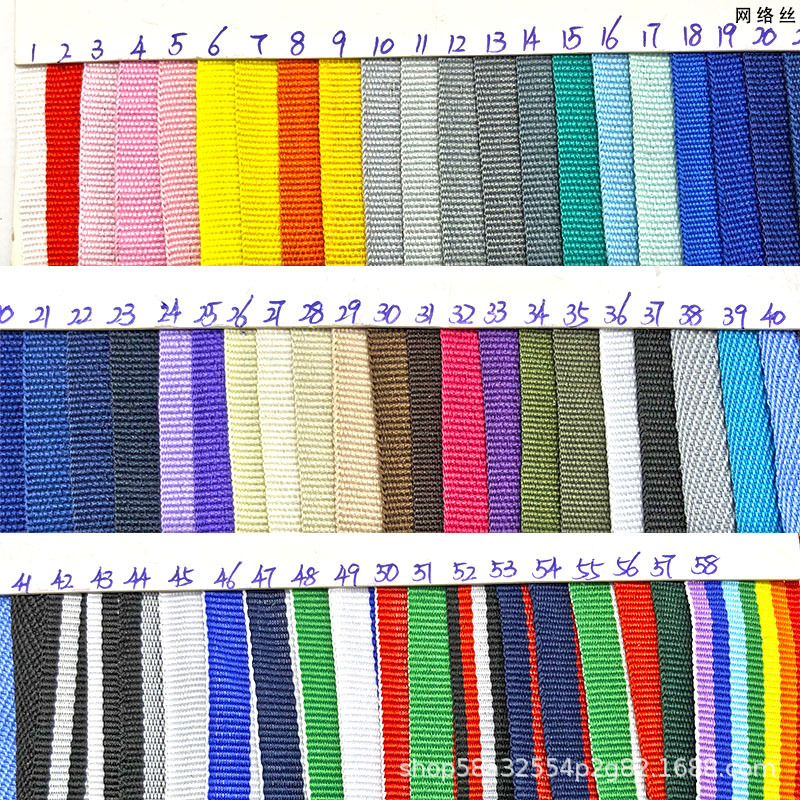 全新料丙纶PP600D幼坑纹美国纹织带现货箱书背包肩带提手切割加工详情11