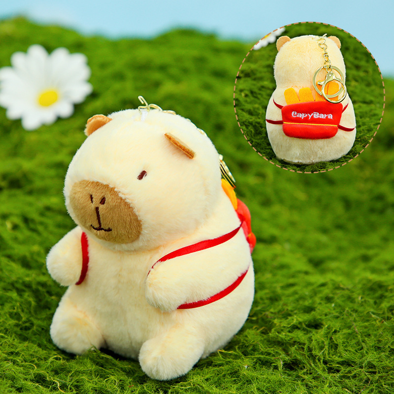 正版卡皮巴拉公仔可爱拉线水豚啪啪圈毛绒玩具挂件美拉德鼻涕玩偶详情18
