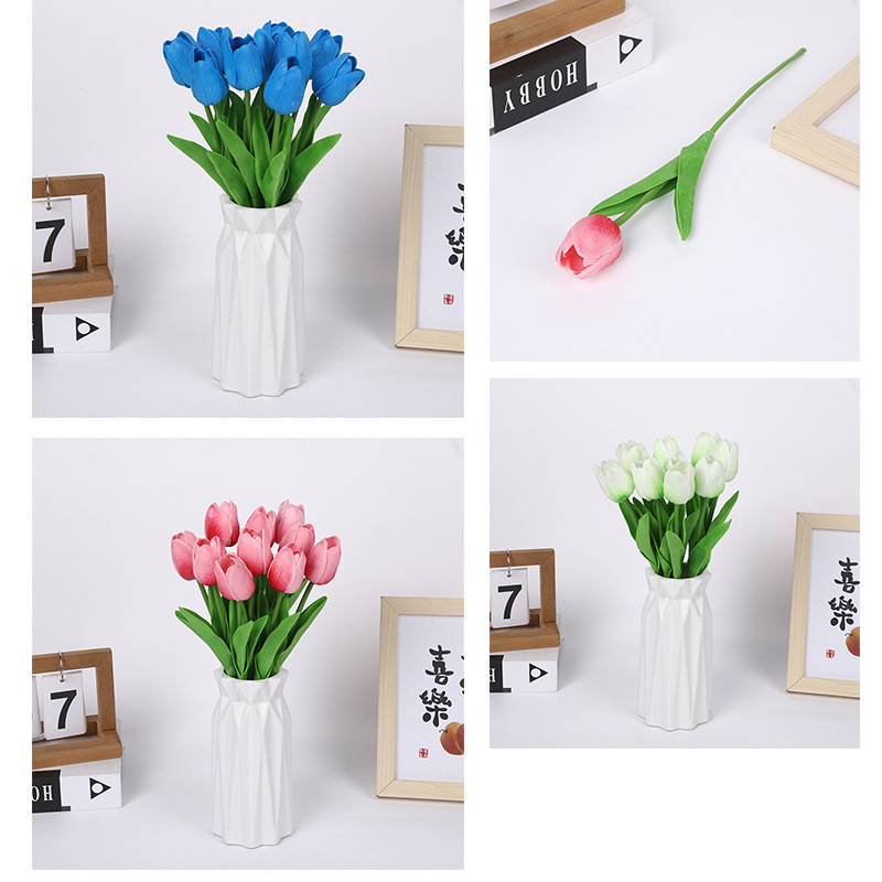 Factory direct sales of PU tulips with a touch of glue, calla lilies, artificial flowers, single stems wholesale, home living room and bedroom artificial flowers pic 11