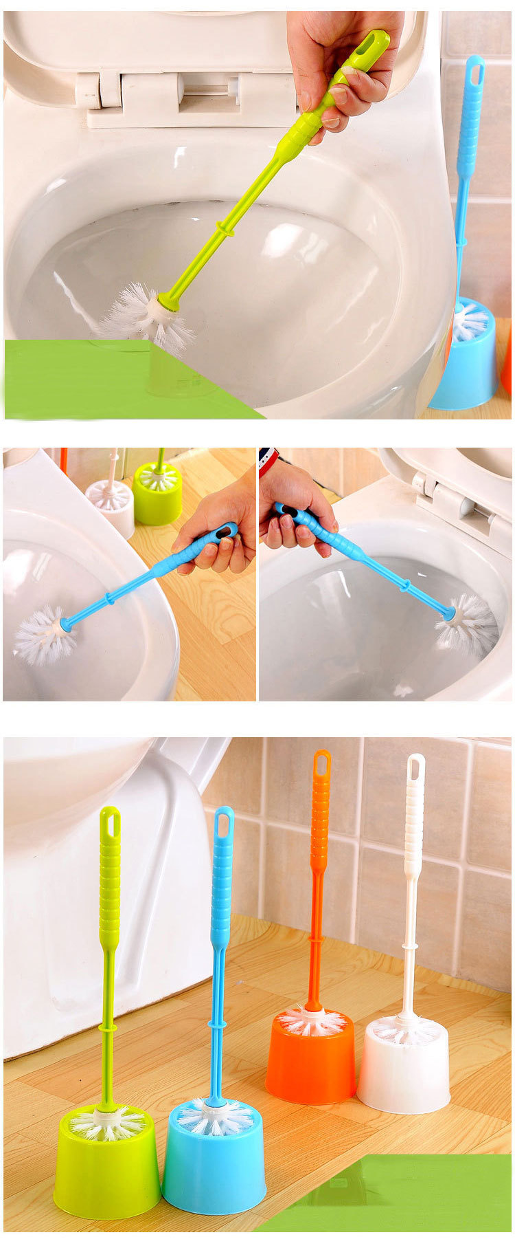 Home daily-use creative bathroom thickened plastic base toilet brush set, toilet cleaning brush, toilet cleaning brush pic 5