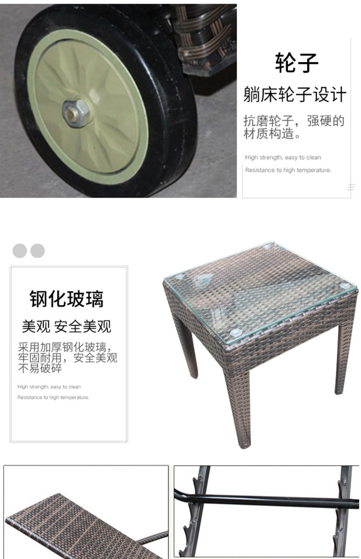 户外休闲露天泳池沙滩椅别墅庭院阳台午休躺床躺椅酒店折叠沙发床详情12