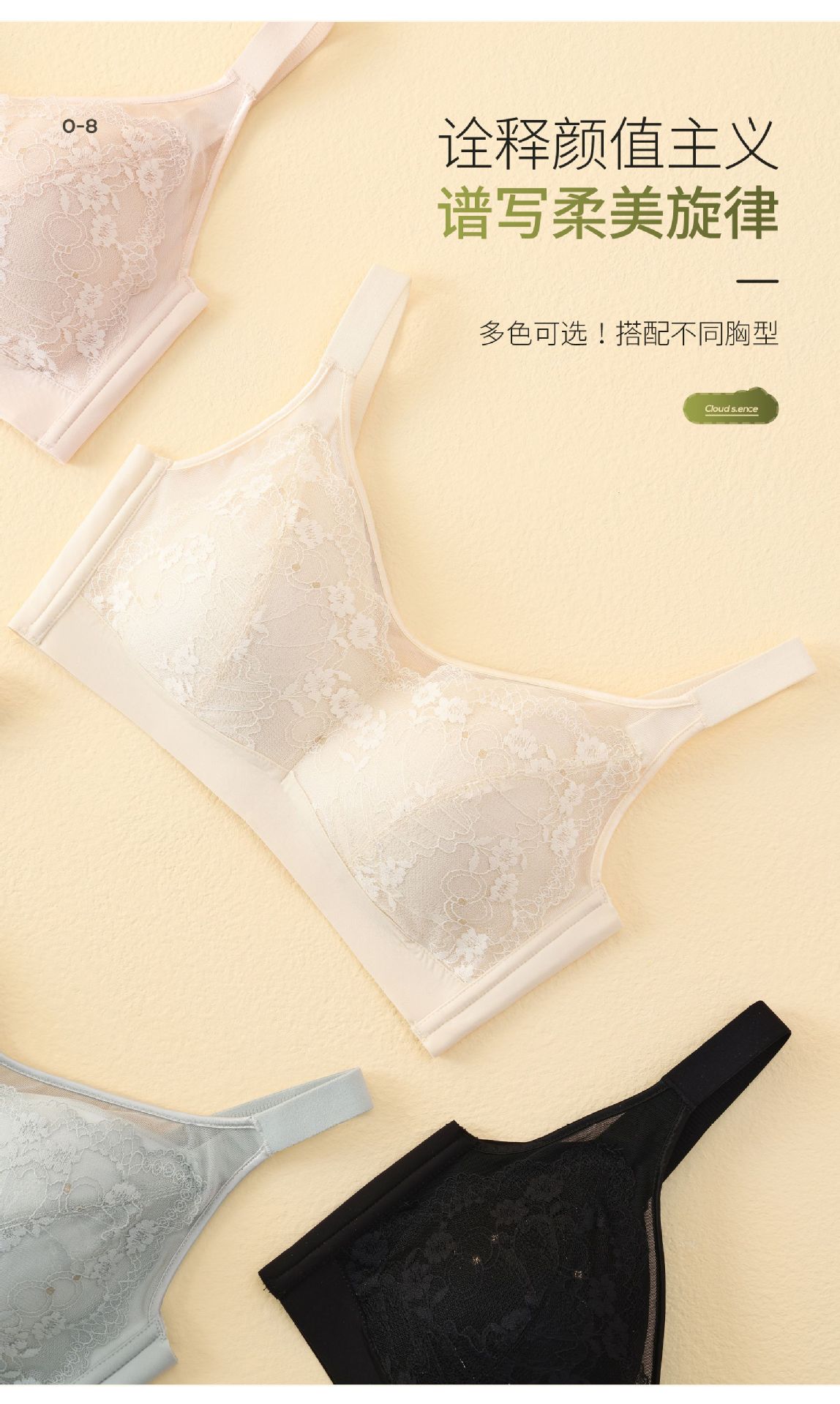 无痕蕾丝大码养护调整型内衣女士轻薄凉感不下垂全罩杯包裹文胸罩详情10