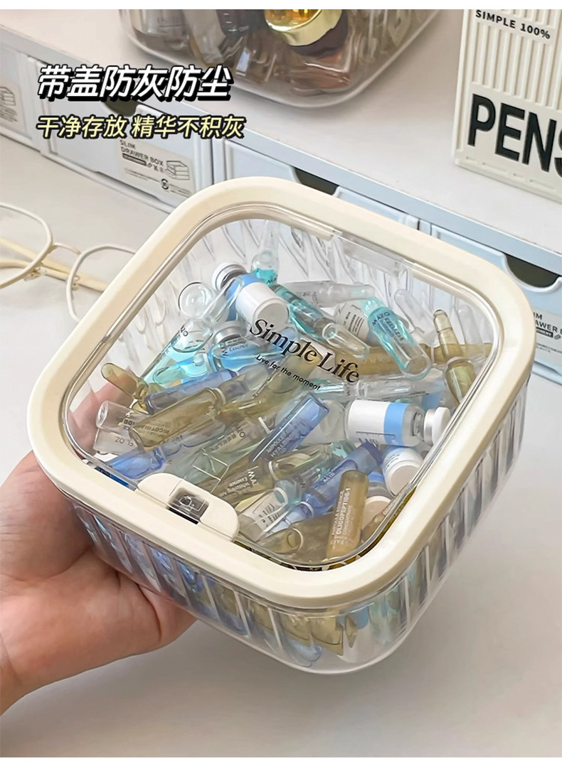 Single-use essence storage box, acrylic transparent table, cosmetic and skin care sample and small sundries storage rack pic 5