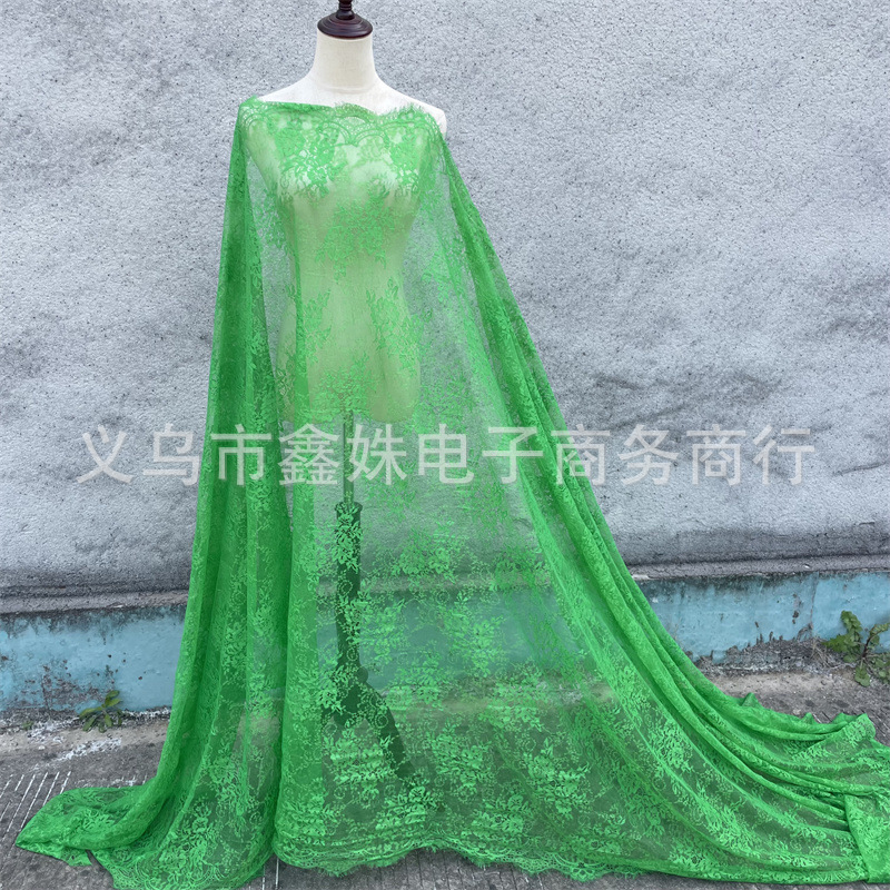 外贸爆款非洲黑人Chantillylace幅宽1.5m*3m厂家现货眼睫毛花详情18