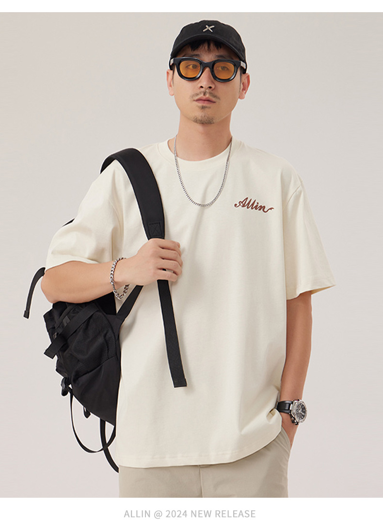 The 2025 summer new half-sleeved T-shirt for men is a trendy and versatile short-sleeved American retro printed loose round-neck T-shirt pic 65