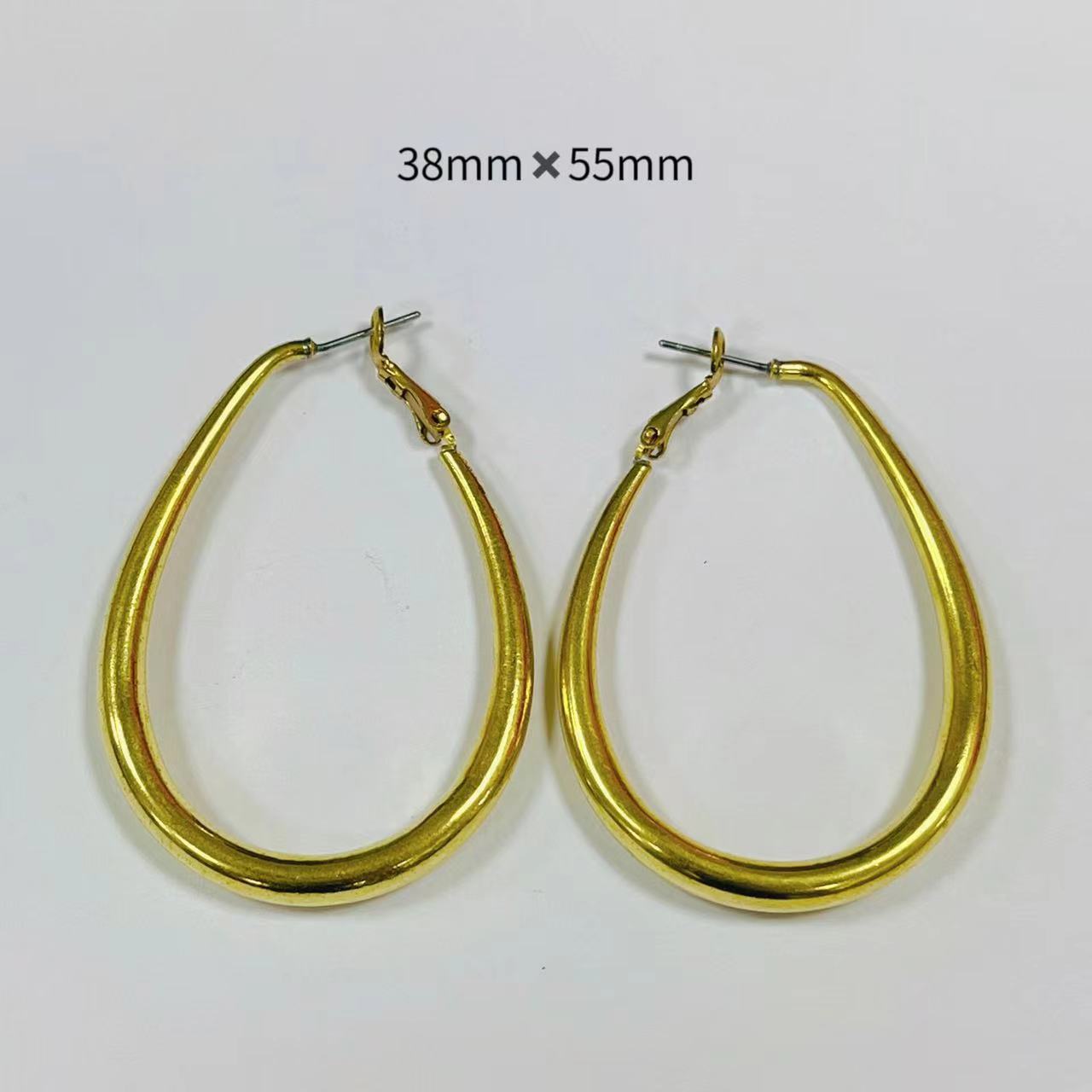 新款空心水滴耳环耳饰黄铜铜胚diy欧美高级感潮流饰品详情5