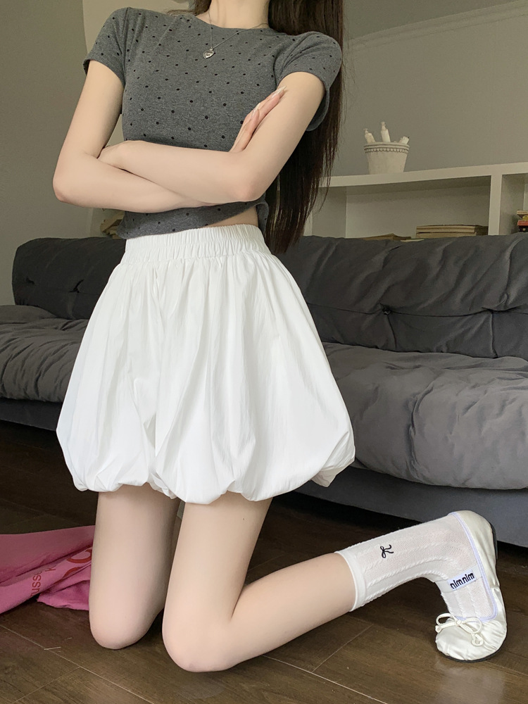 Douyin quality white flower bud short skirt for women 2025 summer new A-line skirt, elegant and versatile, puffy skirt pants pic 20
