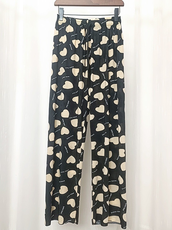 国潮-印花水墨国风冰丝阔腿裤女夏季高腰显瘦山本裤宽松直筒休闲遛弯裤详情13