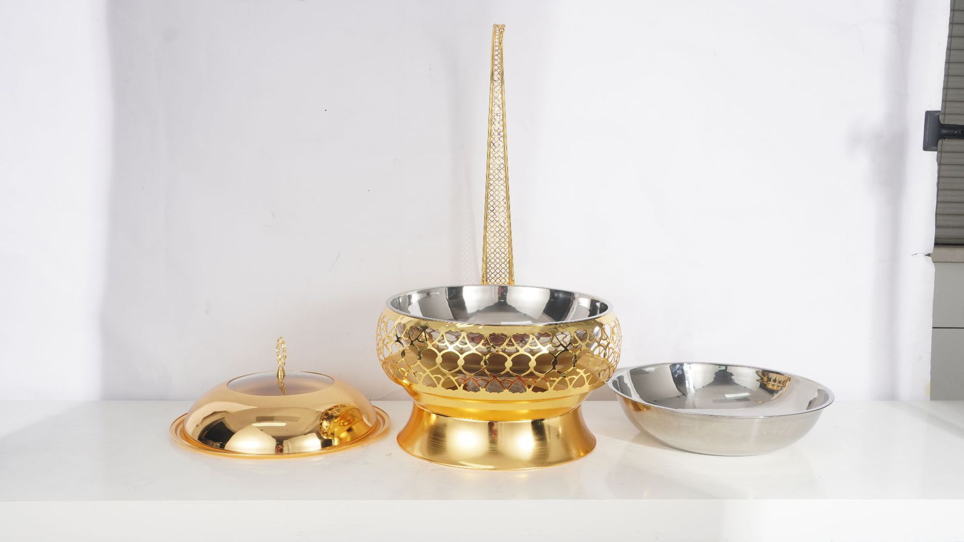 Stainless steel buffet heating stove, alcohol stove, insulated dining stove, hotel restaurant luxury lace stove, Buffet stove, 8L pic 13