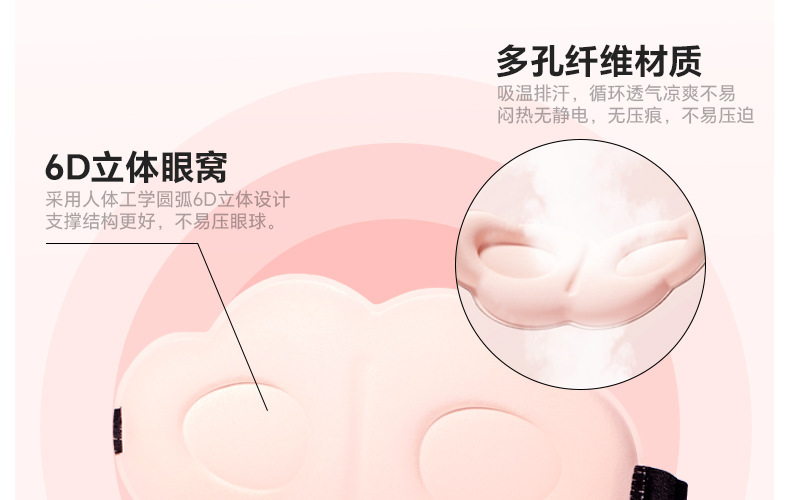 3D立体云朵睡眠眼罩双面冰丝遮光透气缓解眼疲劳不压眼午睡眼罩详情31