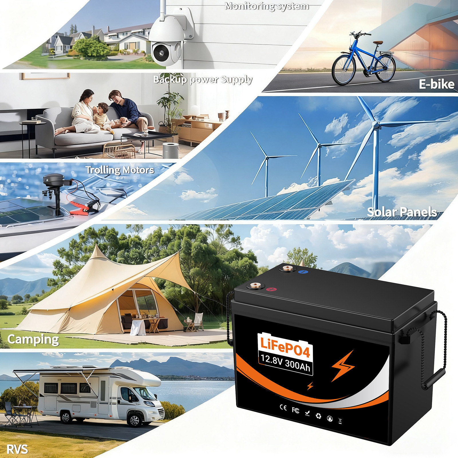 Lithium iron phosphate battery 12.8V300AH large-capacity rv battery golf cart support overseas warehouse consignment pic 7