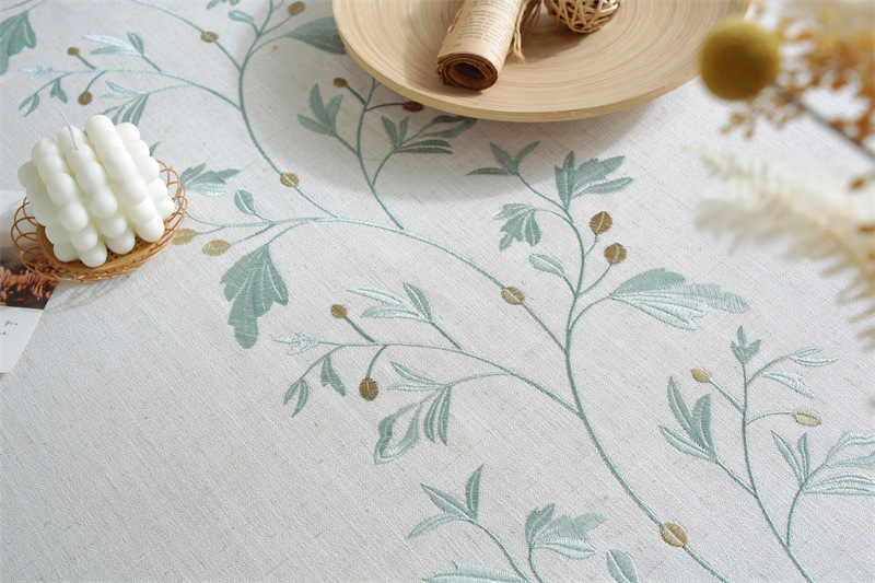 Amazon cross-border embroidered checkered flower tassel tablecloths, rectangular coffee tables, tablecloths and table coverings manufacturer embroidery pic 48