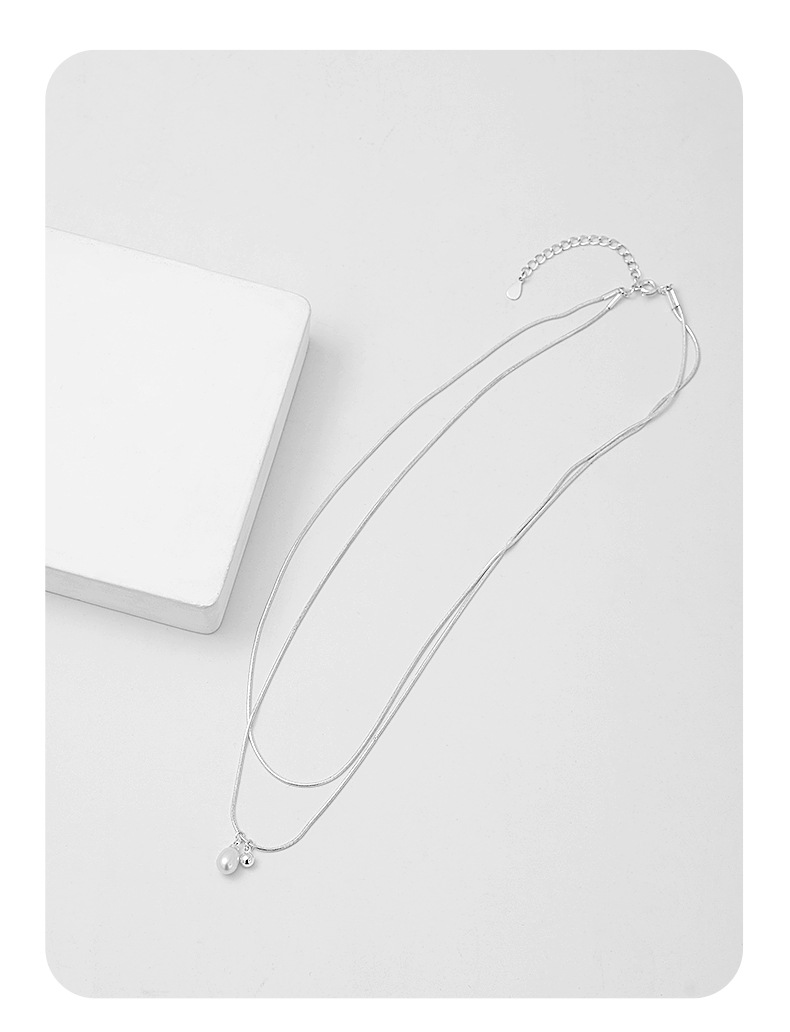 双层叠戴淡水珍珠项链简约温柔风轻奢锁骨链设计ins风项链饰品女详情5