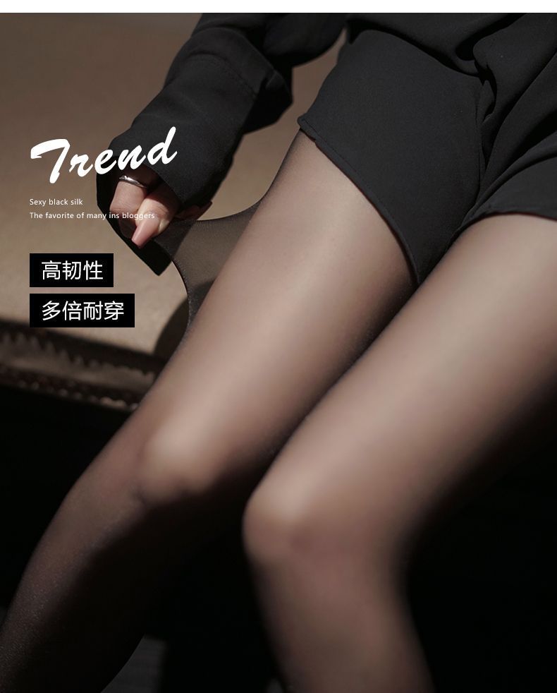 厂家直销0D波点丝袜夏季薄款防勾空气黑色丝滑纯欲超薄连裤黑丝详情6