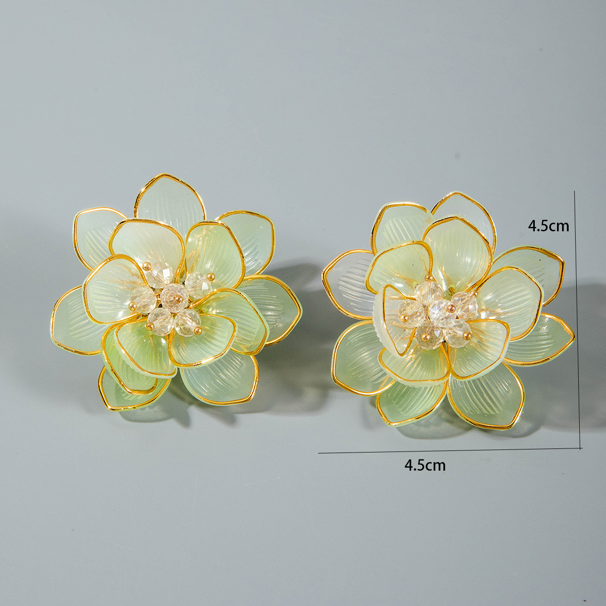 亚马逊跨境清新甜美彩色树脂花瓣花朵耳钉气质多巴胺 耳环耳饰女详情14