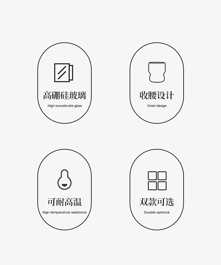 竖条纹冰美式拿铁咖啡杯ins耐高温水杯早餐牛奶杯网红胖胖玻璃杯详情3