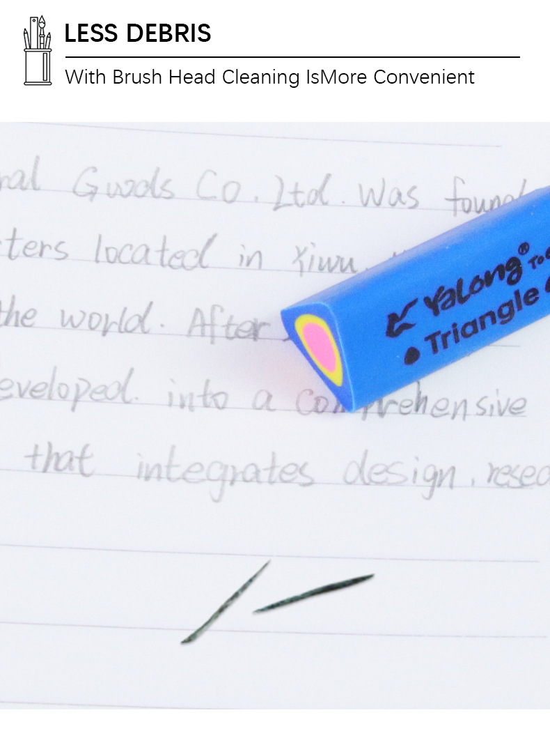 Yalong Cross-border high-quality TPR material erasers, 6-color mixed office and school erasers, stationery and school supplies pic 3