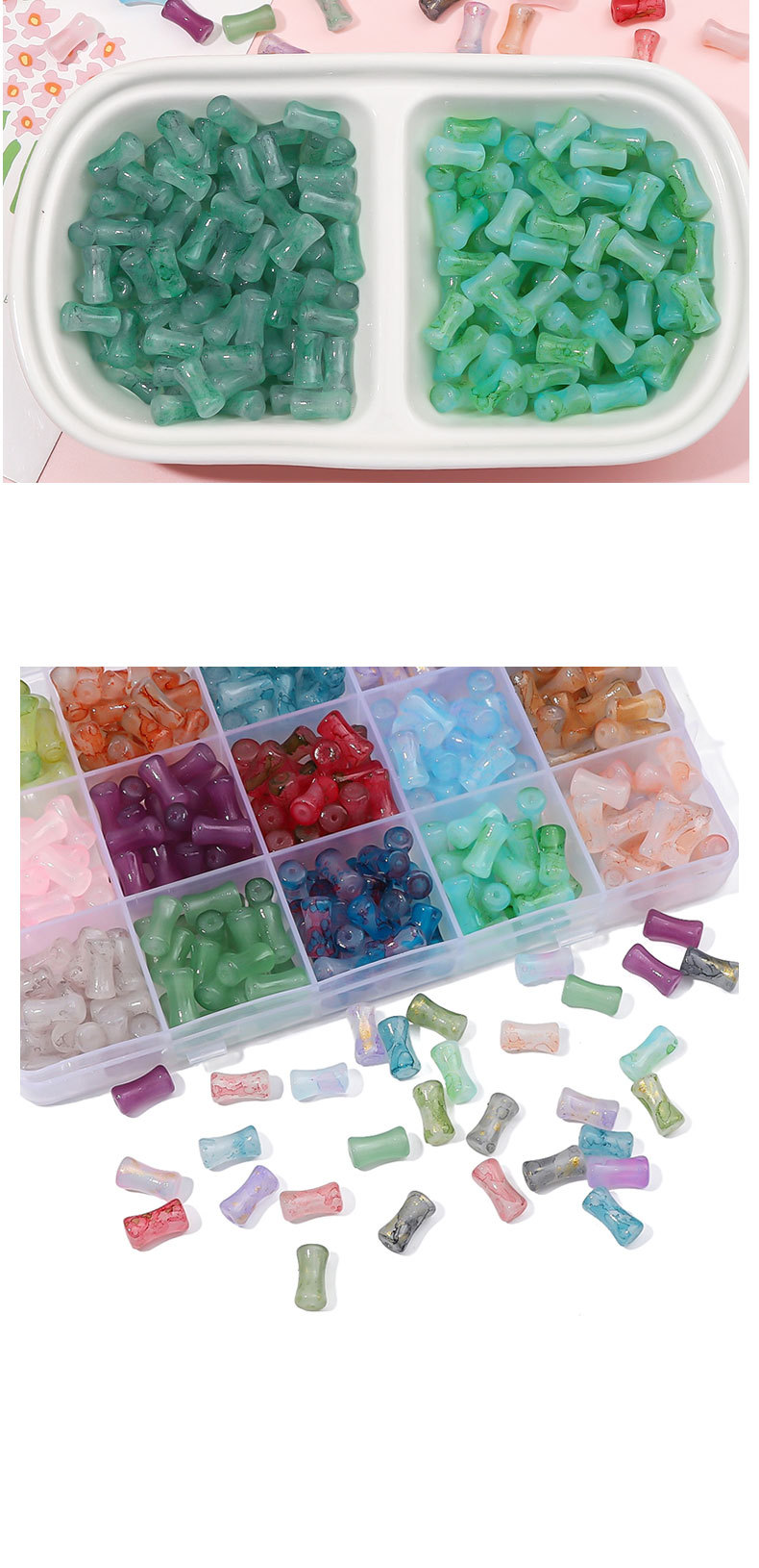 玻璃晕染洒金竹节珠古风散珠手工diy手串珠配饰琉璃仿玉珠子材料详情41