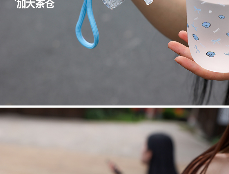 Cute Rabbit Master. Original InS-style glass water cup with heat-resistant cup sleeve and double-drinking straw. Ins-style heat-resistant water cup pic 11
