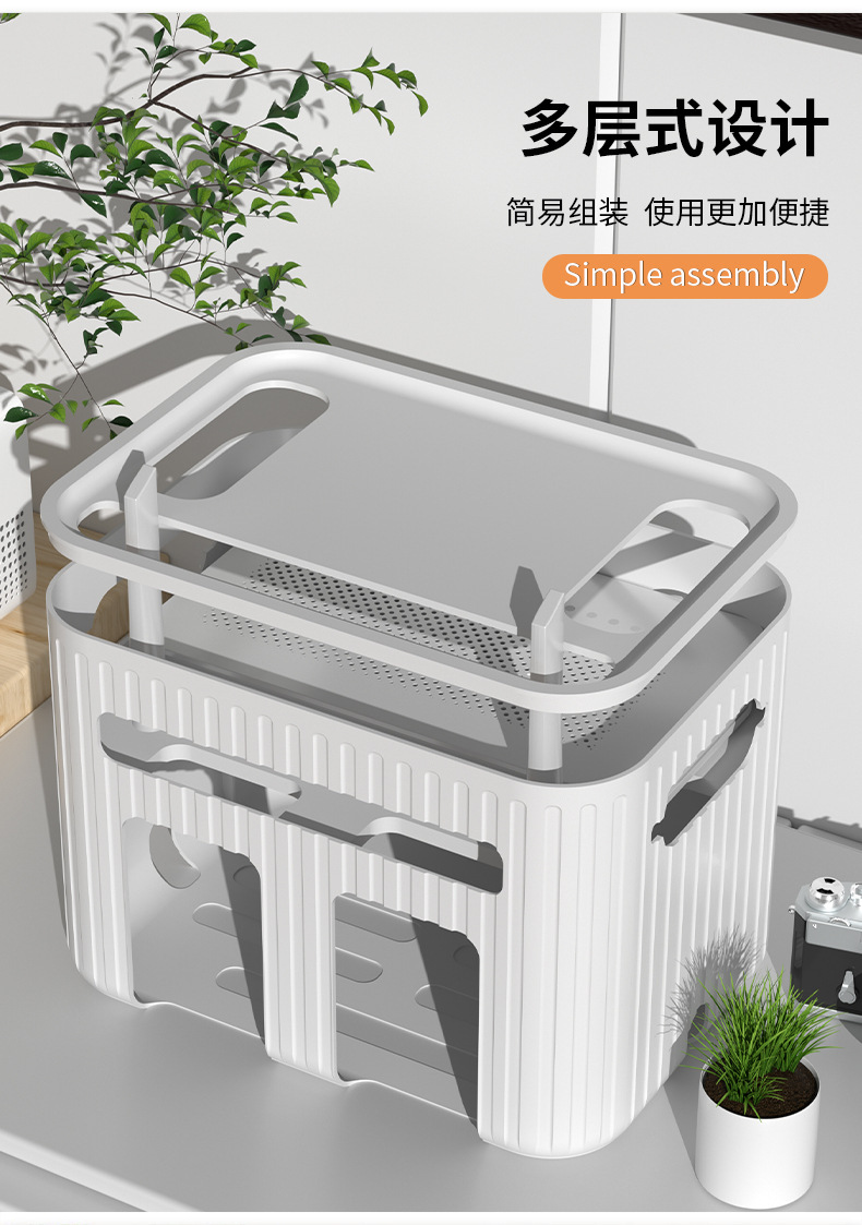 壁式收纳盒无线wifi电视机顶盒路由器置物架免打孔收纳盒子壁挂式详情6