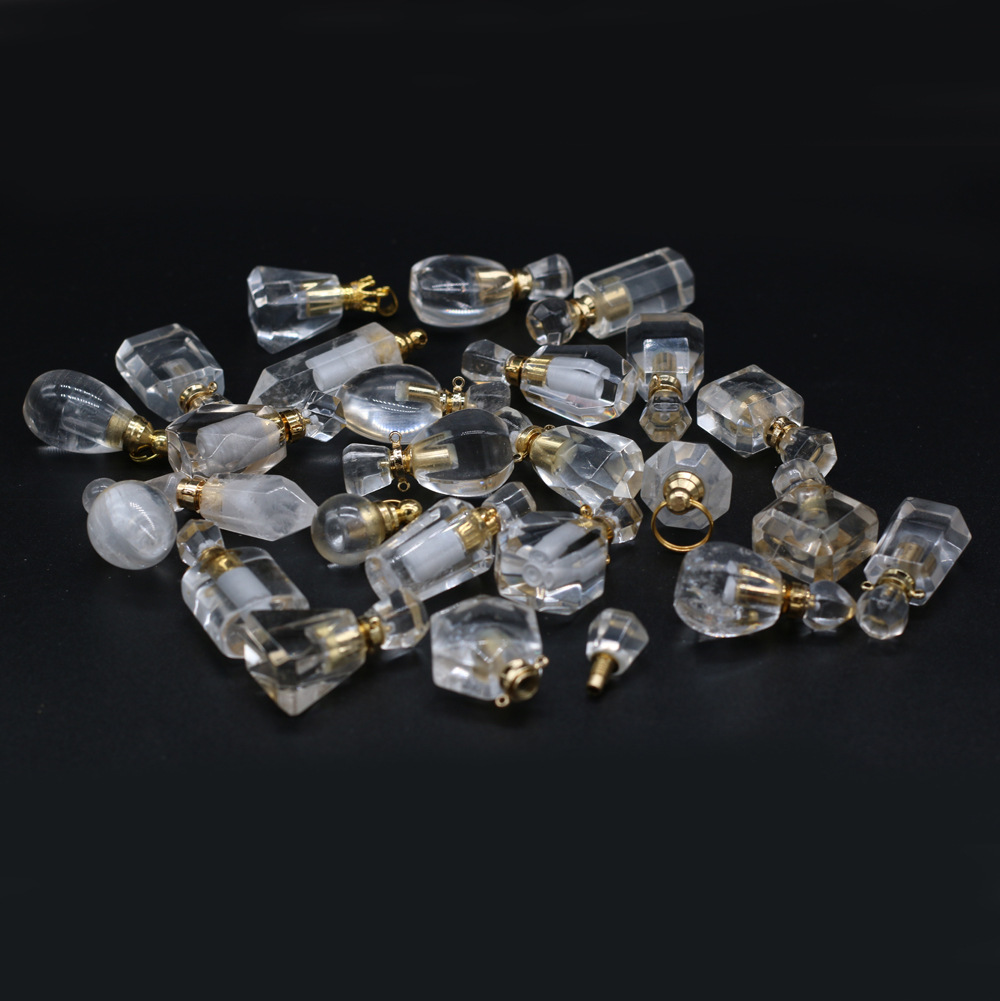 Exquisite natural semi-precious stone perfume bottles, white crystal, various shapes, DIY accessories, fashionable and exquisite wholesale production pic 40